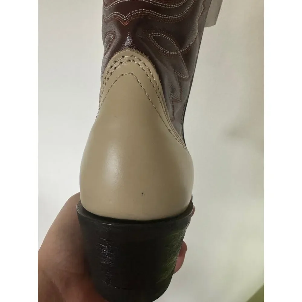 Laredo Bone Lizard Print Wingtip Boots 61161 Size 8